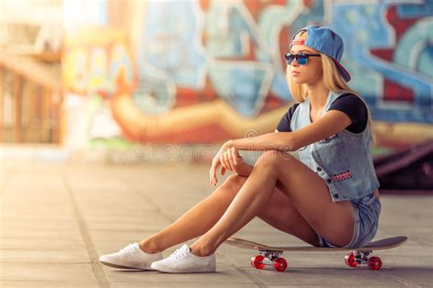 beautiful skateboarding girl stock image image of activity lifestyle 72256387