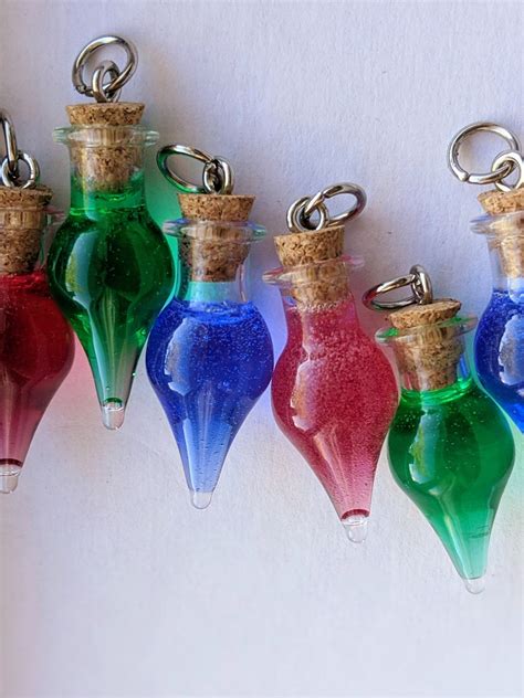 Potion Spell Pointed Bottle Keychains Multi Colored Acrylic Etsy
