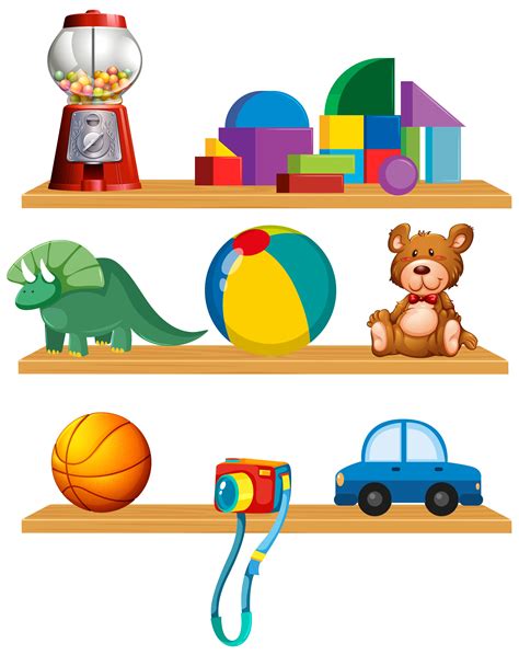 Set Of Toys In The Shelf 474939 Vector Art At Vecteezy