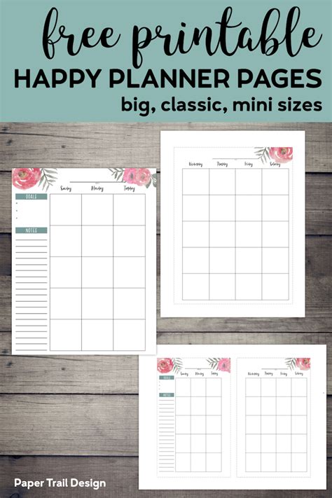 Happy Planner Free Printables Each Planner Printable Can Be Totally Customized To Meet Your