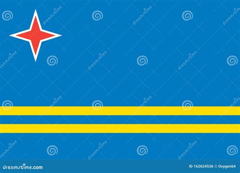 Aruba Official Flag Stock Vector Illustration Of America 162624536