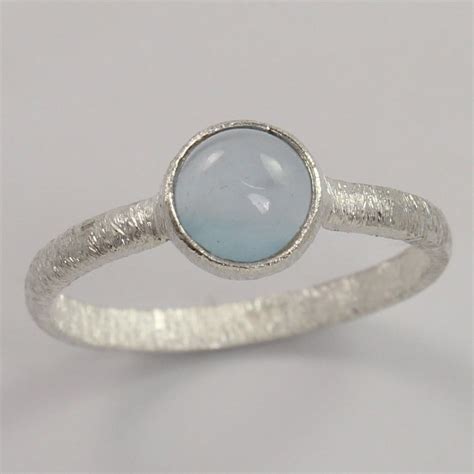 Stunning Ring Size Us 675 Natural Blue Chalcedony Gemstone 925