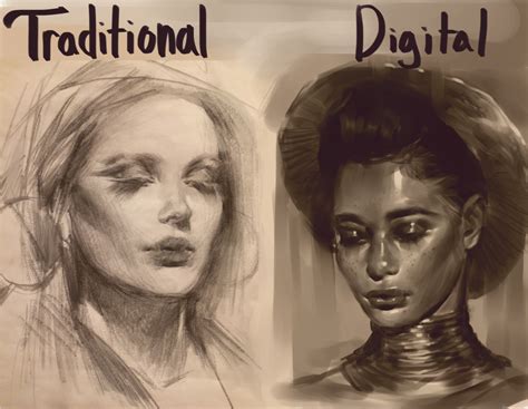 Digital Vs Traditional Pencil By Vetyr Portrait Art Art Drawings