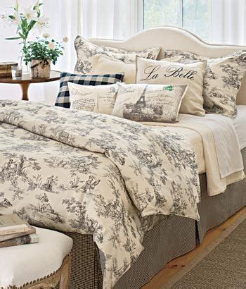 The pattern repeats as a euro sham and also as a tasseled decorative pillow. Black and cream - love toile de jouy bedding. Would be ...