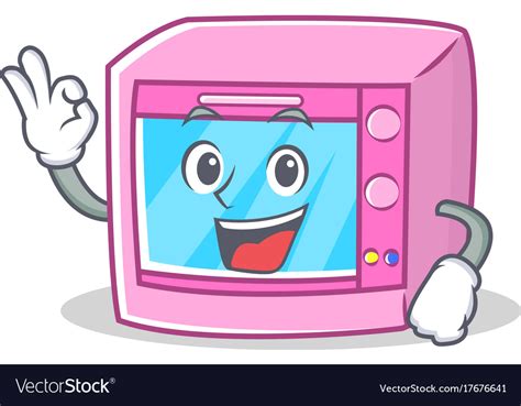 Okay Oven Microwave Character Cartoon Royalty Free Vector