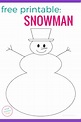 Outline Snowman Template Free | PDF Template