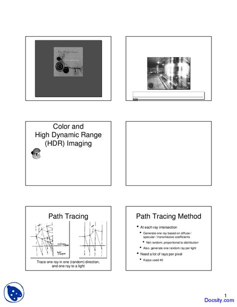 High Dynamic Range Introduction To Computer Graphics Lecture Slides
