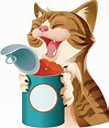 Top 60 Cat Eating Clip Art, Vector Graphics and Illustrations - iStock