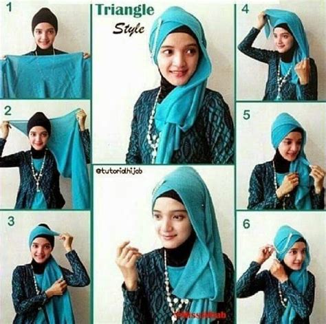16 tutorial hijab segi empat pesta sederhana modern elegan