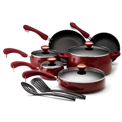 So decided to buy some more. Paula Deen 12 Piece Red Nonstick Porcelain Cookware Set ...