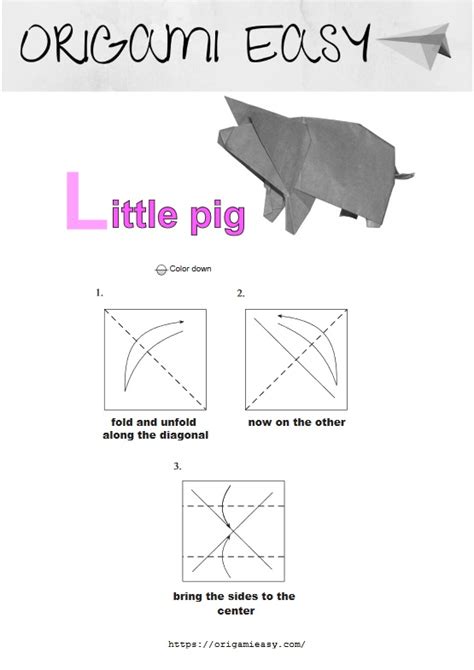 Animals ⭐ How To Make An Origami Little Pig Origami Easy