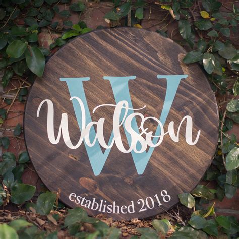 Excited To Share This Item From My Etsy Shop Monogram Round Wood Sign
