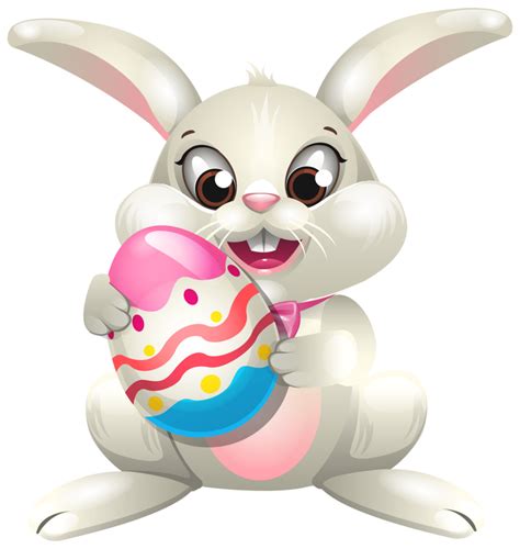 Easter Bunny Whit Egg Png Clip Art