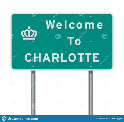 Welcome To Charlotte Road Sign Stock Vector Illustration Of Signal