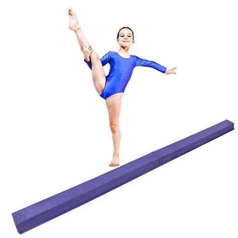 Ktaxon 8ft Floor Balance Beam Folding Sectional Gymnastics Beam Purple