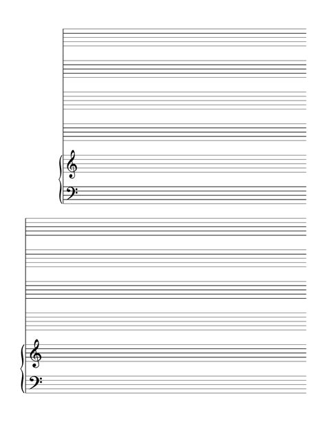 2 Systems Of 4 Staves And Piano Music Paper Free Download
