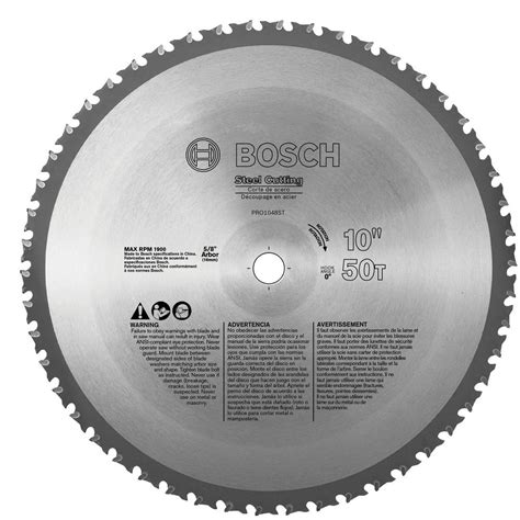Bosch 10 In Ferrous Metal Cutting Circular Saw Blade Pro1048st The