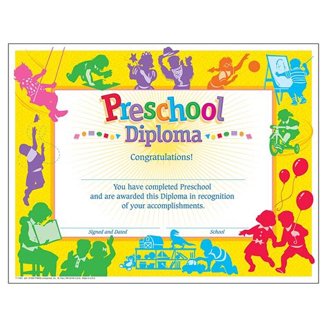 Preschool Graduation Certificate Free Printable Kindergarten Diploma