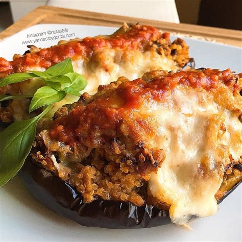 Berenjenas Rellenas De Quinoa Y At N Berenjenas Rellenas Recetas