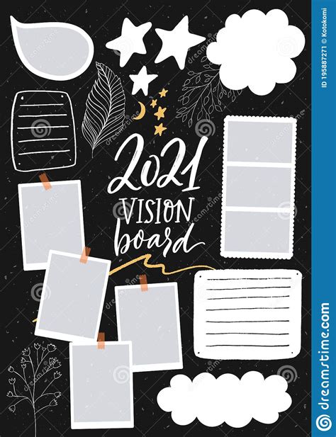 Vision Board Template Stock Illustrations 614 Vision Board Template