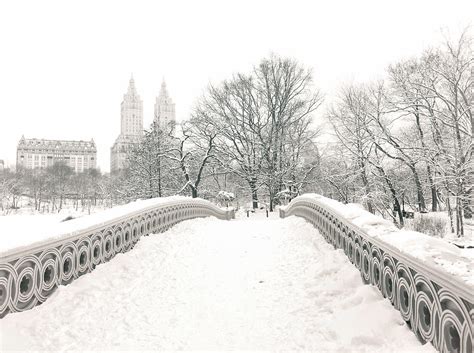 Winter Central Park Bow Bridge New York City