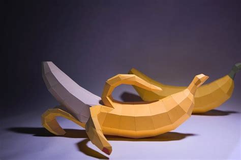 Banana Xl Models Banana Xl Paper Craft Fruit Paper Craft Etsy 3d