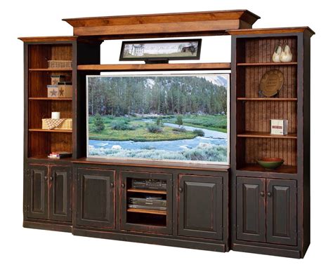 Amish Handcrafted - 5 Foot Flat Screen Entertainment Center - Vintage ...
