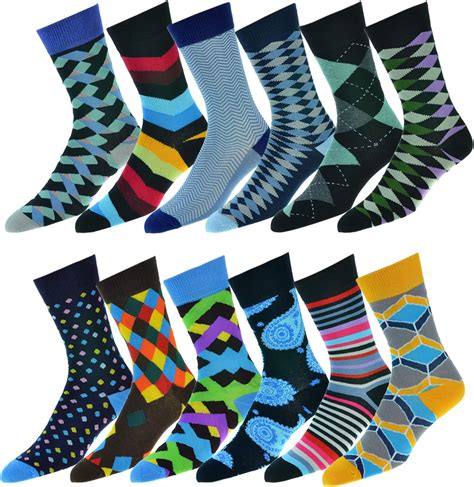 Mens Funny Crazy Dress Socks 5pack Novelty Fashion Colorful Patterned