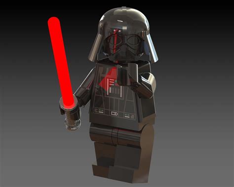 Darth Vader Lego Minifigure 3d Model Rigged Sldprt Sldasm Slddrw