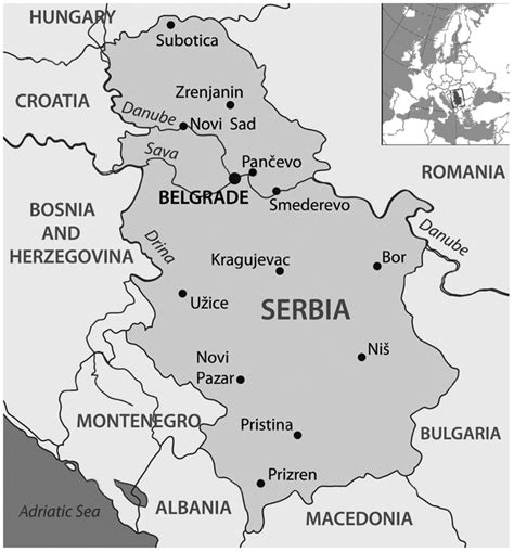 Geographical Map Of The Republic Of Serbia Adapted From 16