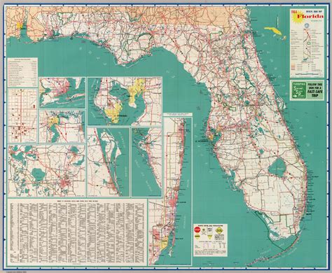 Official Road Map Florida The Sunshine State David Rumsey Historical