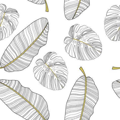 Abstract Tropical Palm Leaf Seamless Pattern Background Vector