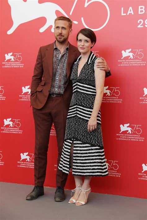With Claire Foy Ryan Gosling At The Venice Film Festival August 2018 Popsugar Celebrity