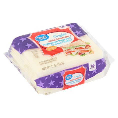 Enjoy white mould cheeses that are creamy, soft, and decadent. Great Value Singles White American Pasteurized Prepared ...