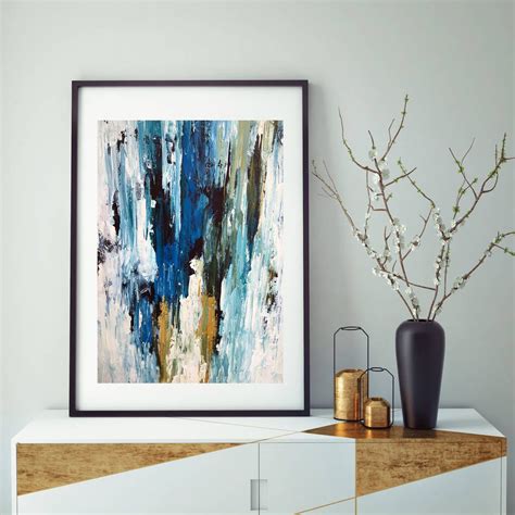 Blue Abstract Art Gold Frame Get More Anythink S