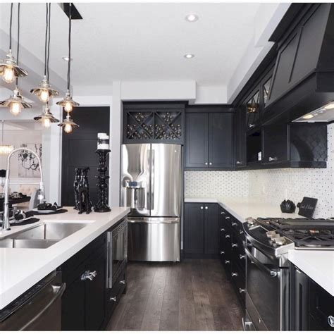 50 Black Kitchen Design Ideas With White Color Accent Sweetyhomee