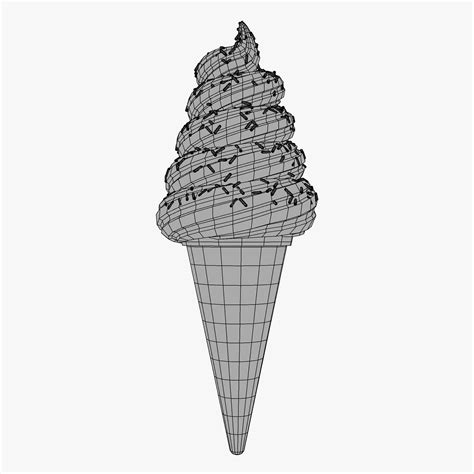 3d Model Choco Ice Cream Cone Vr Ar Low Poly Cgtrader