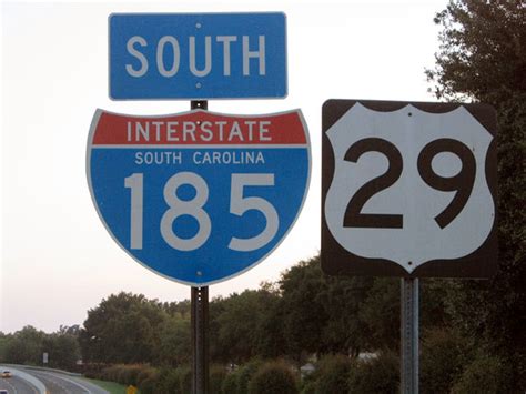 South Carolina Interstate 185 And U S Highway 29 Aaroads Shield