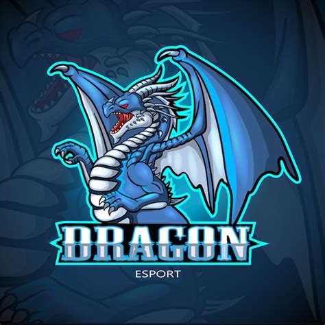 Création De Logo Esport Mascotte Dragon Vecteur Premium