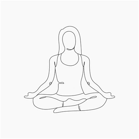 Lotus Pose Yoga Illustration Vecteur Premium