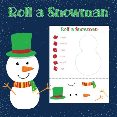 Roll A Snowman Printable Dice Game A Moms Take