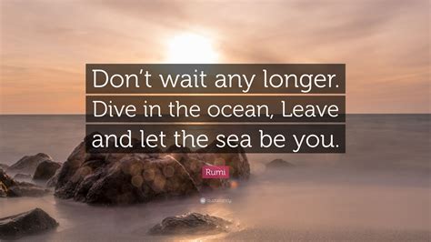 Rumi Quote “dont Wait Any Longer Dive In The Ocean Leave And Let