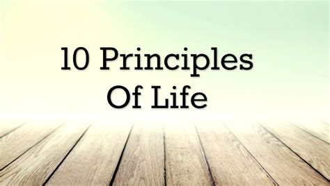 10 Principles Of Life