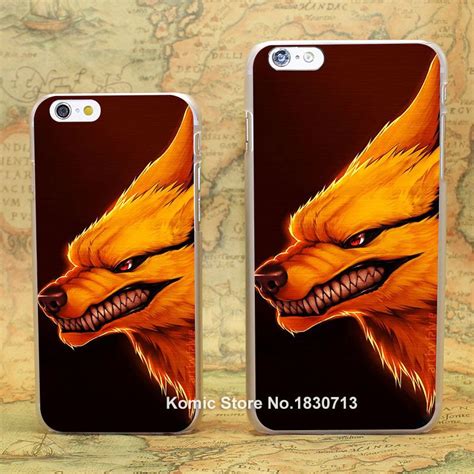 Kyuubi Nine Tailed Fox Fangs Red Eyes Hard Transparent Cover Case For