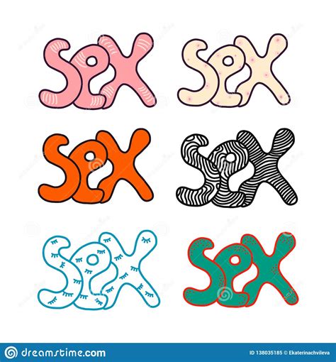 Sex Set Of Six Words Hand Drawn In Cartoon Style Stock Vector Illustration Of Nipple Drawn