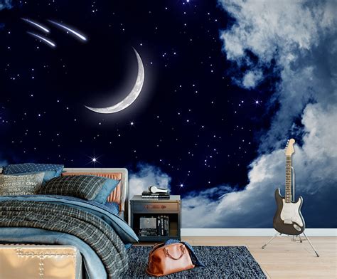 3d Night Sky Moon 1752 Wall Murals Aj Wallpaper