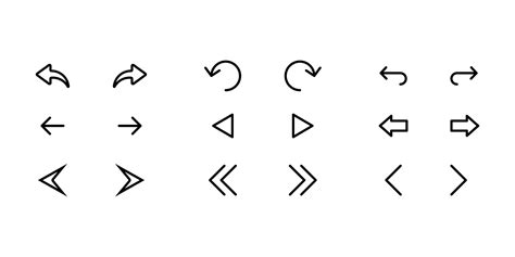 Directional Arrow Icons Left And Right Flat Stoke Icon Set 3474344