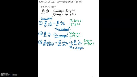 Calculus II Convergence Tests: P-Series Test - YouTube