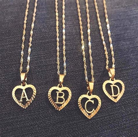 K Gold Initial Heart Necklace Initial Heart Necklace Heart Necklace Gold Diamond Necklace