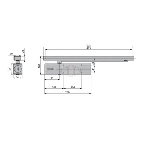 ASSA ABLOY DC300 Samozamykacz z szyną ślizgową EN 3 4 srebrny